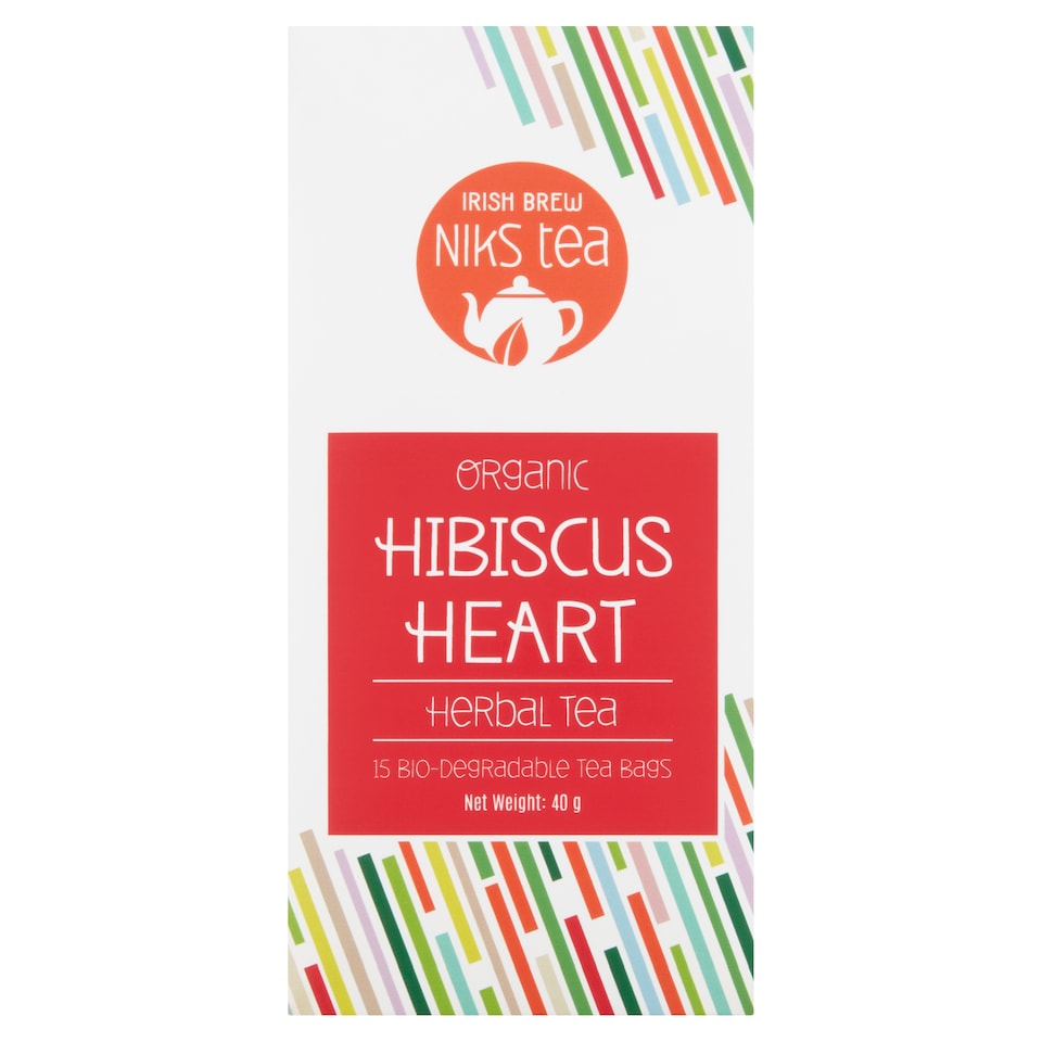 Niks Tea 15 Organic Hibiscus Heart Tea Bags 40G