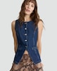 image 1 of F&F Pure Cotton Button Through Denim Waistcoat in Multi