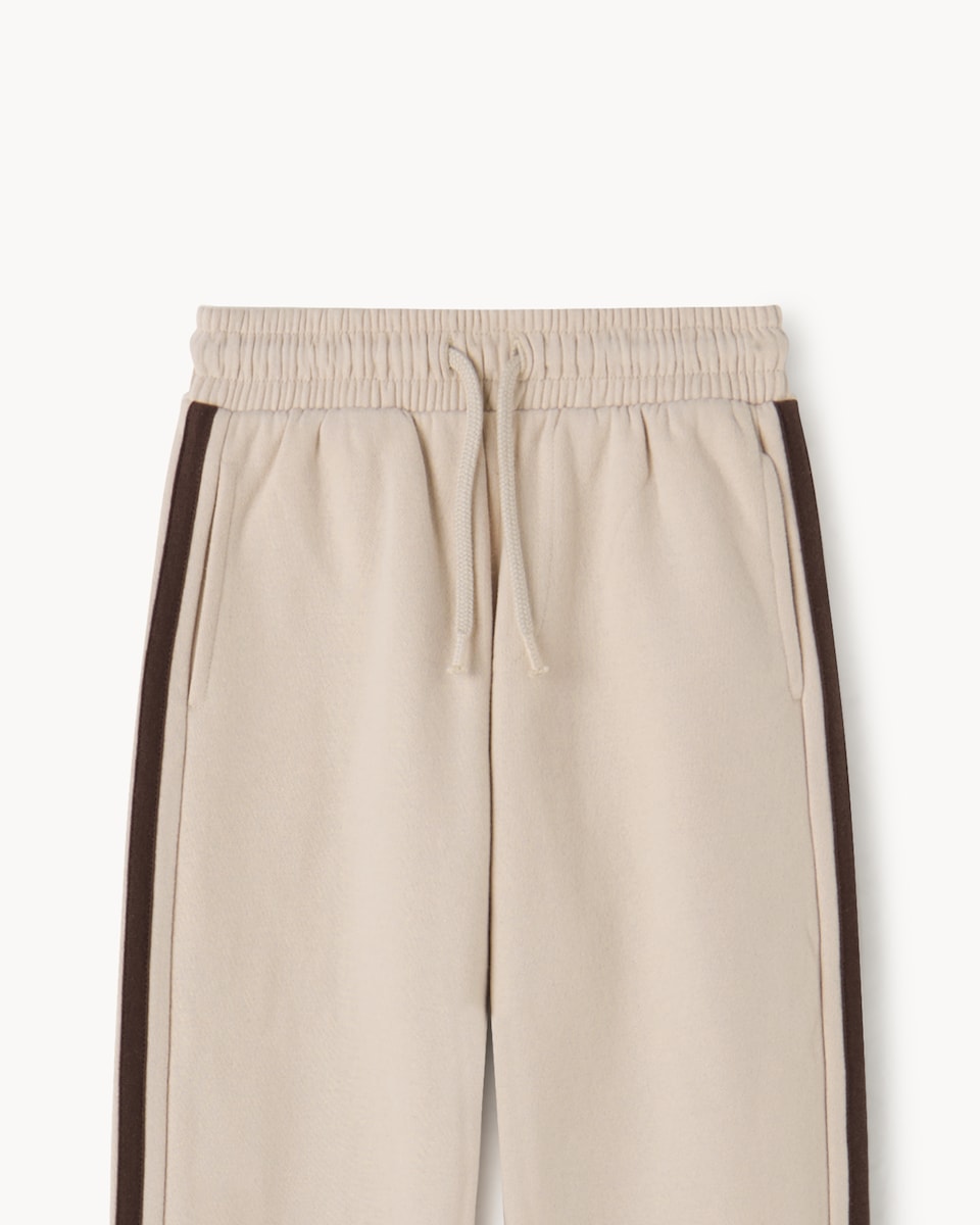 image 1 of F&F Boys 2-Pack Cotton Rich Side Stripe Wide Leg Joggers in Chocolate