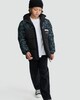image 1 of Minecraft Creeper Print Puffer Jacket in Black