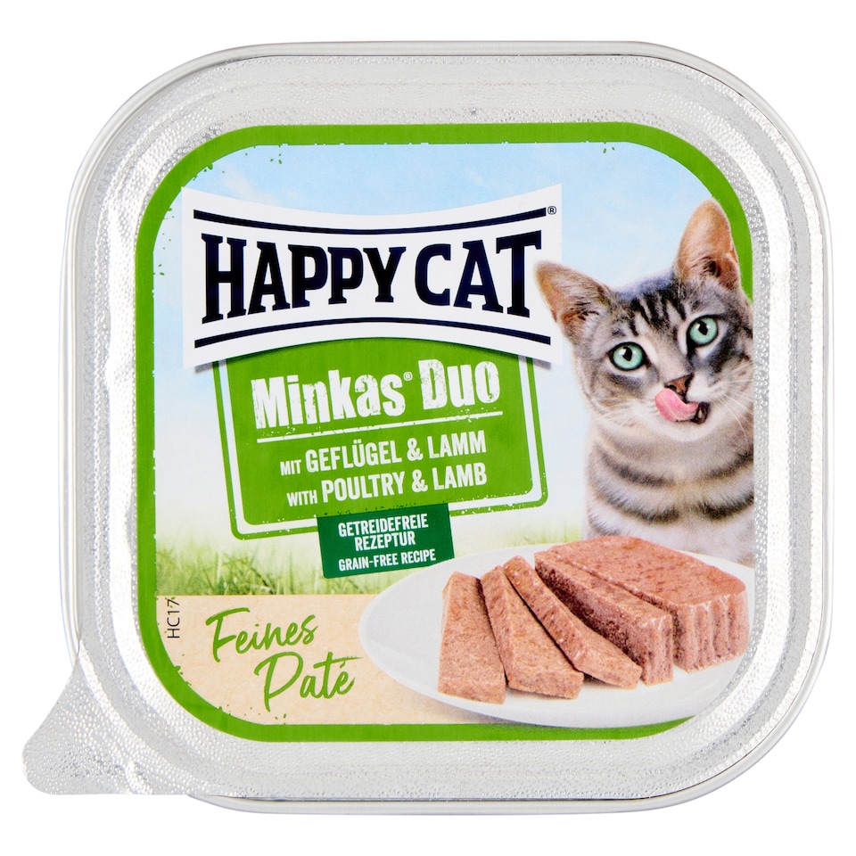 Happy Cat Minkas Duo pástétomos falatkák baromfival és báránnyal állateledel macskák számára 100 g