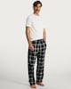 image 1 of F&F Check Print Fleece Pyjama Bottoms in Navy