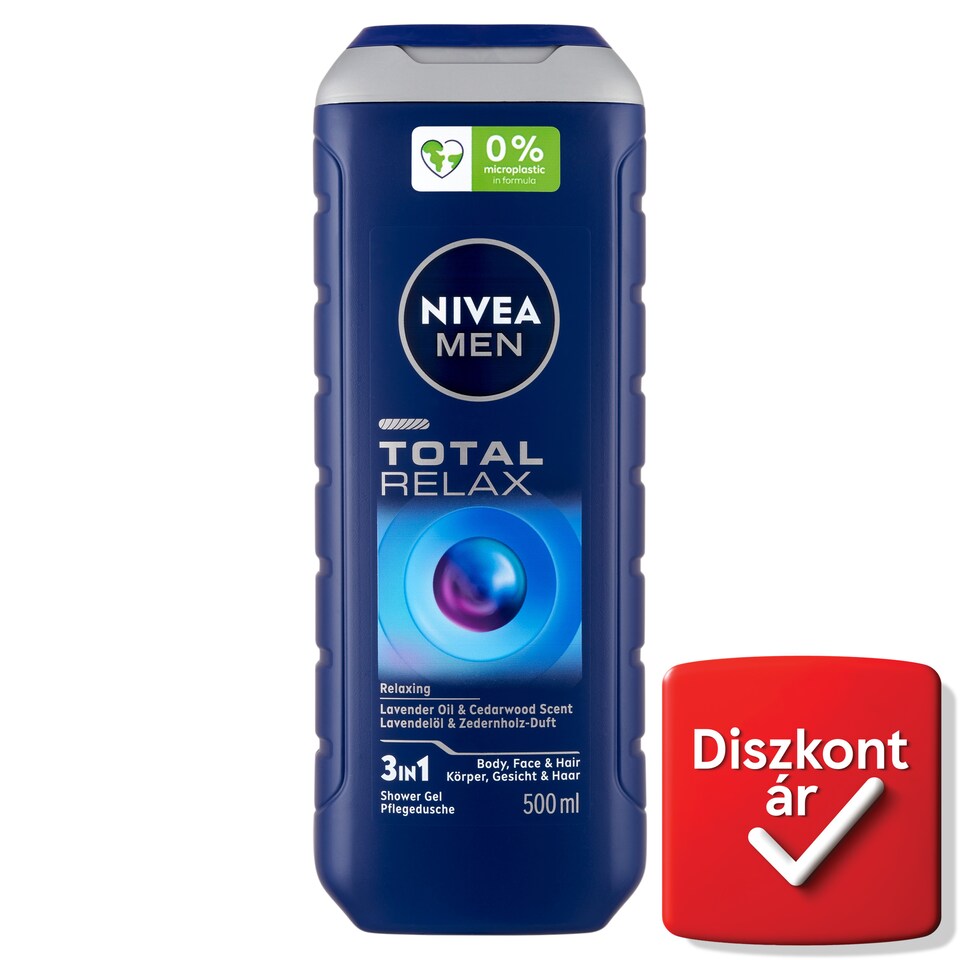 NIVEA MEN Total Relax 3 az 1-ben tusfürdő testre, arcra, hajra 500 ml  1. kép