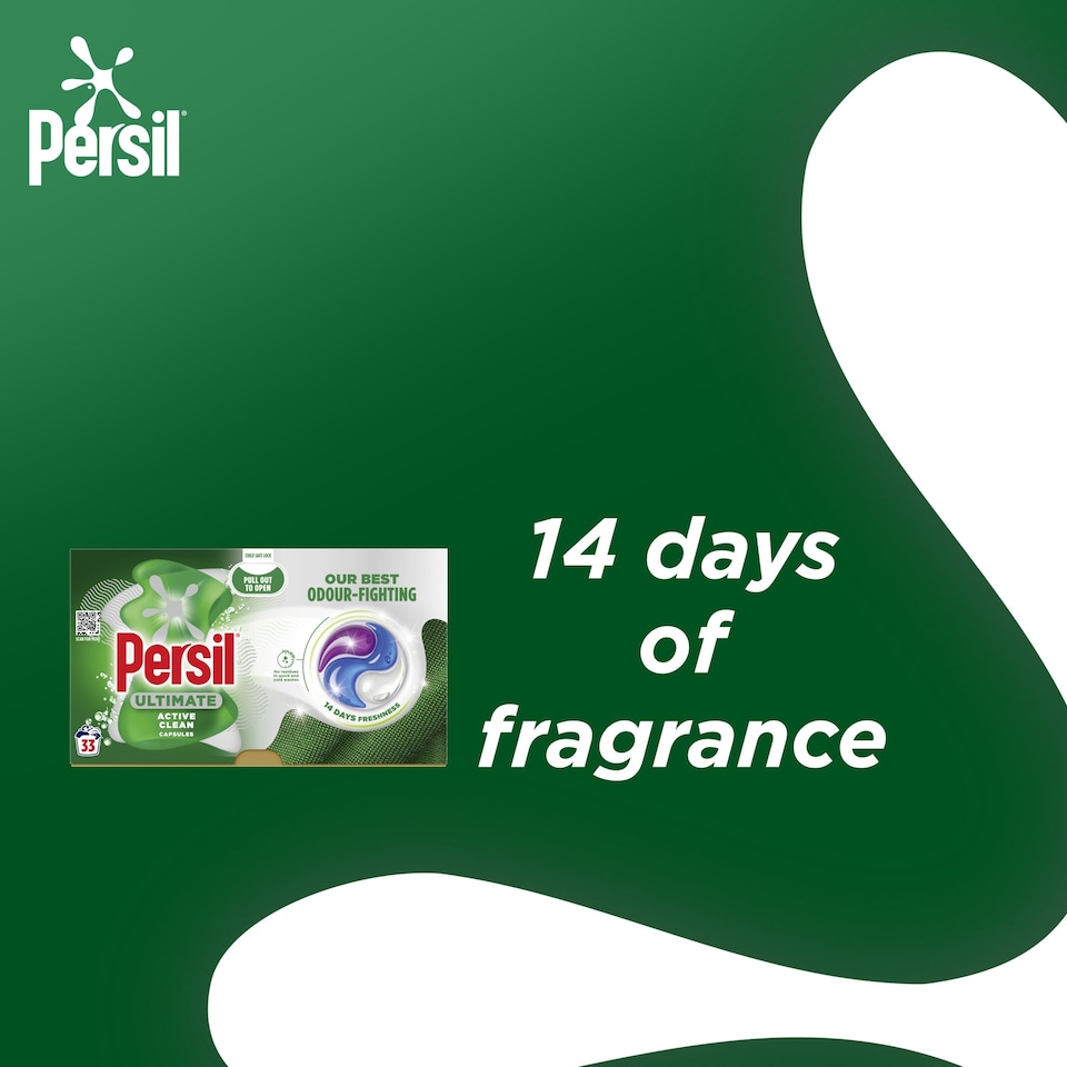 image 1 of Persil Ultimate Active Clean Laundry WashingDetergent Capsules 33 washes 696g
