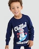 image 2 of F&F Pure Cotton Chilled Christmas Top and Cuffed Joggers Pyjamas in Navy