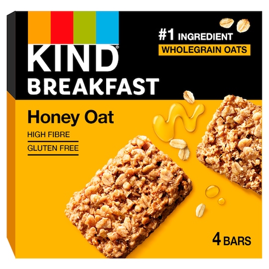 Kind Breakfast Honey & Oat Bars 4X30g Tesco Groceries