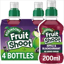Fruit Shoot Apple Blackcurrant No Added Sugar Juice Drink 4 X 200Ml