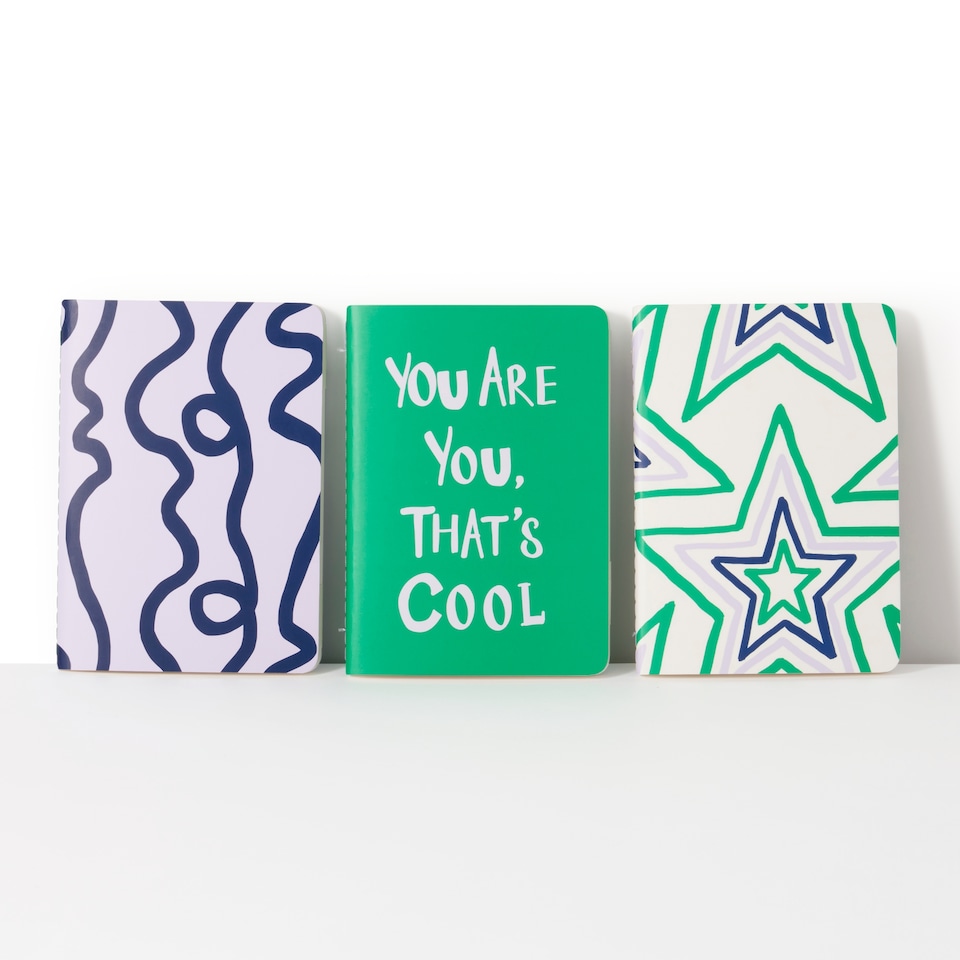 image 1 of Paperchase Artful Scribbles Set of 3 A6 Notebooks