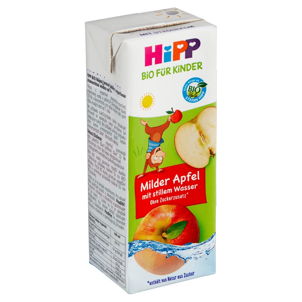Obrázek 1 pro produkt HiPP Bio nápoj jemné jablko s neperlivou pramenitou vodou od 1+ 200ml