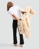 image 2 of F&F Girls Cotton Rich Ribbed Flared Trousers in Black