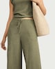 image 2 of F&F Textured Wide Leg Drawstring Co-ord Trousers in Olive