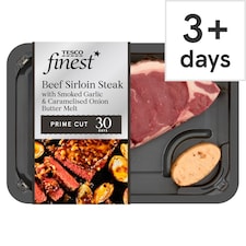 Tesco Finest Sirloin Steak With Garlic & Onion Butter 220G