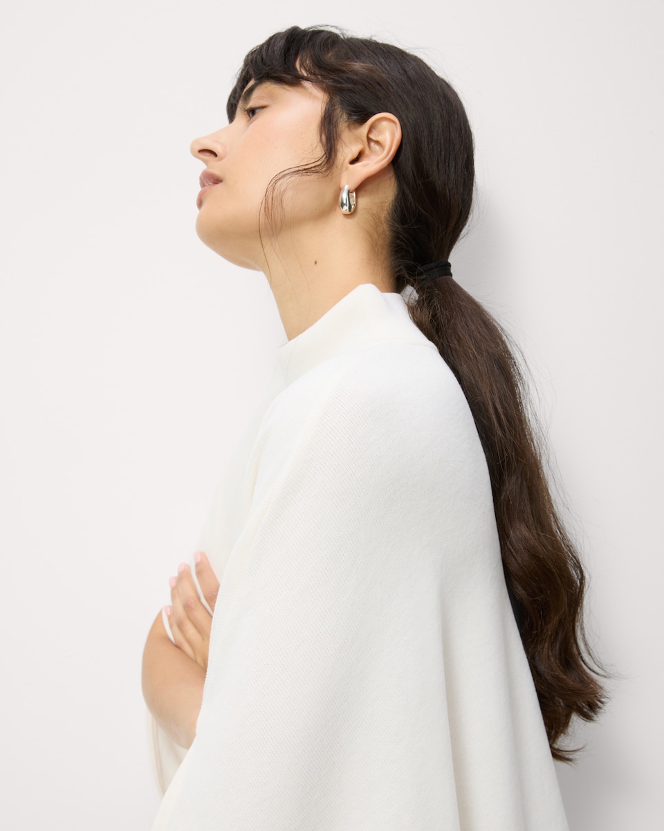 image 1 of F&F High Neck Cape Top in Cream