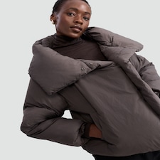 F&F Padded Collared Oversized Fleece Lined Coat in Grey