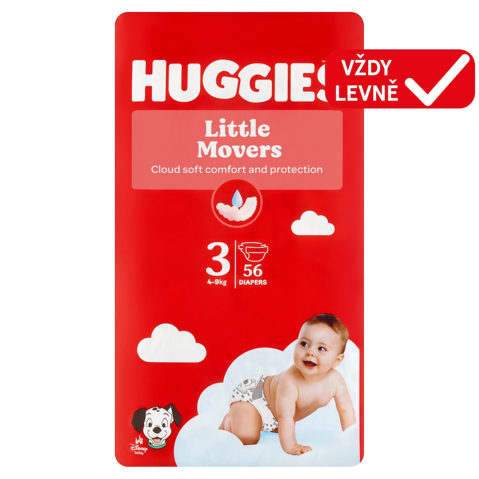 image 1 of Huggies Little Movers Diapers Size 3 Children 4-9kg 56 pcs