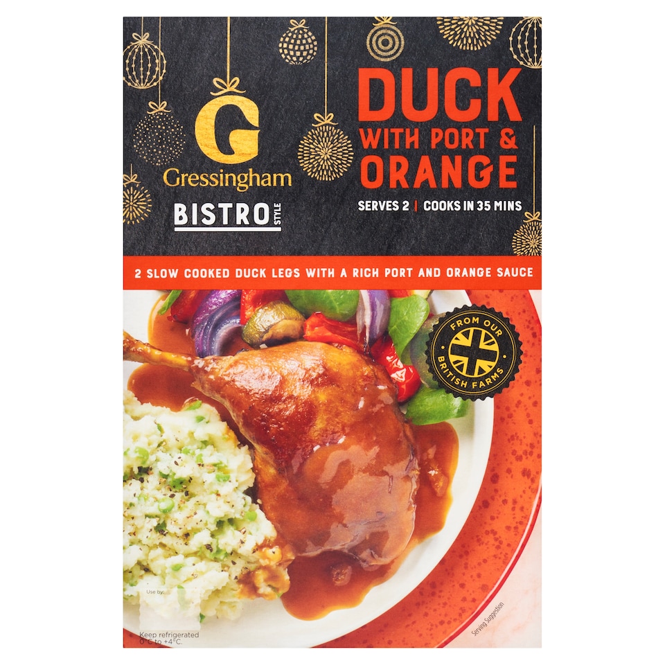Gressingham Bistro Style Duck Legs with Port & Orange Sauce 530g
