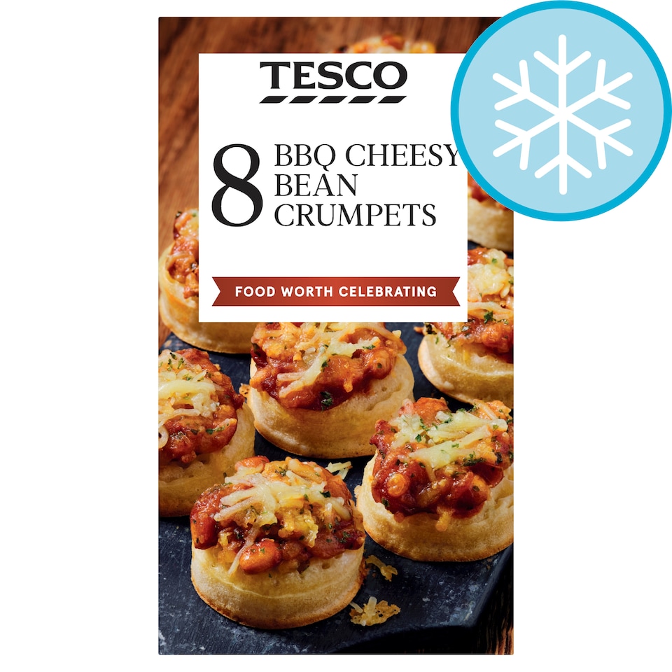 Tesco 8 BBQ Cheesy Bean Crumpets 176g