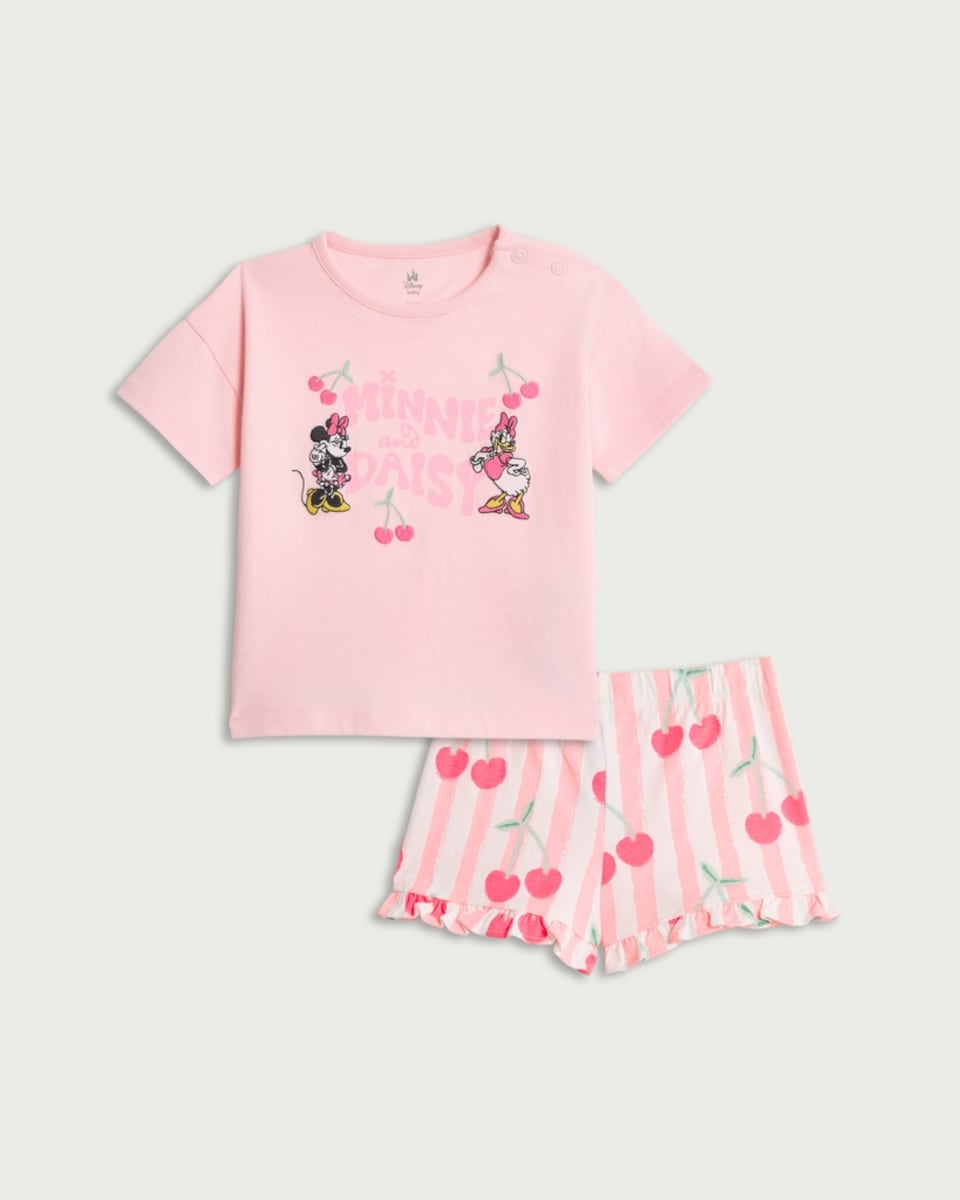 image 1 of Disney Minnie and Daisy 2-Piece Pure Cotton Top and Shorts Set in Pink