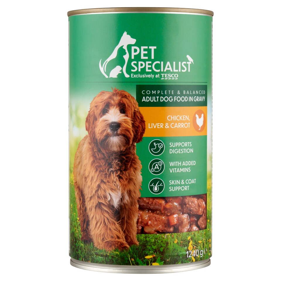 Pet Specialist Complete Adult Dog Food Chicken, Liver & Carrot Chunky in Gravy 1240 g