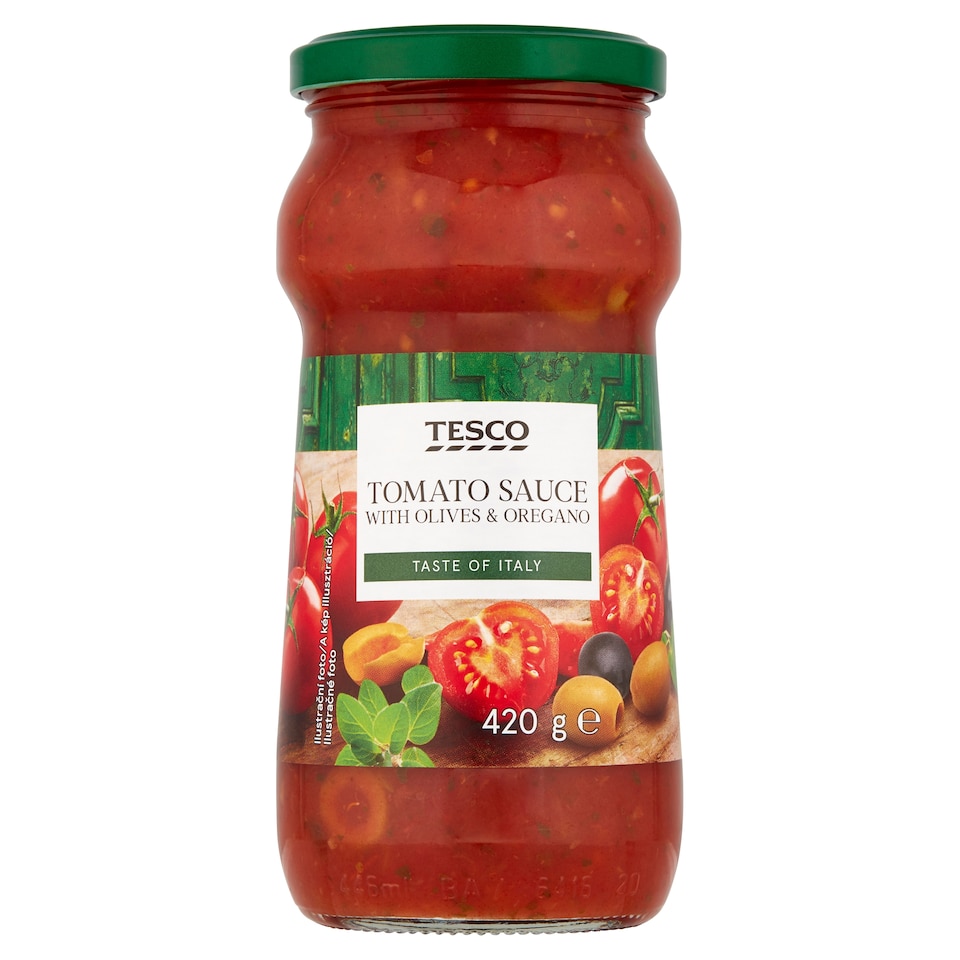 Tesco Tomato Sauce with Olives & Oregano 420 g