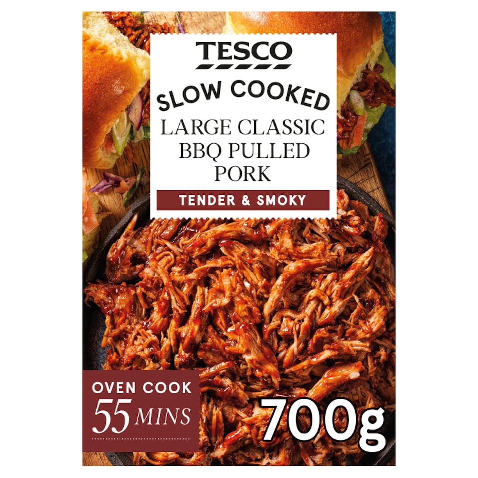 Tesco Slow Cooked Large Smoky BBQ Pulled Pork 700g 