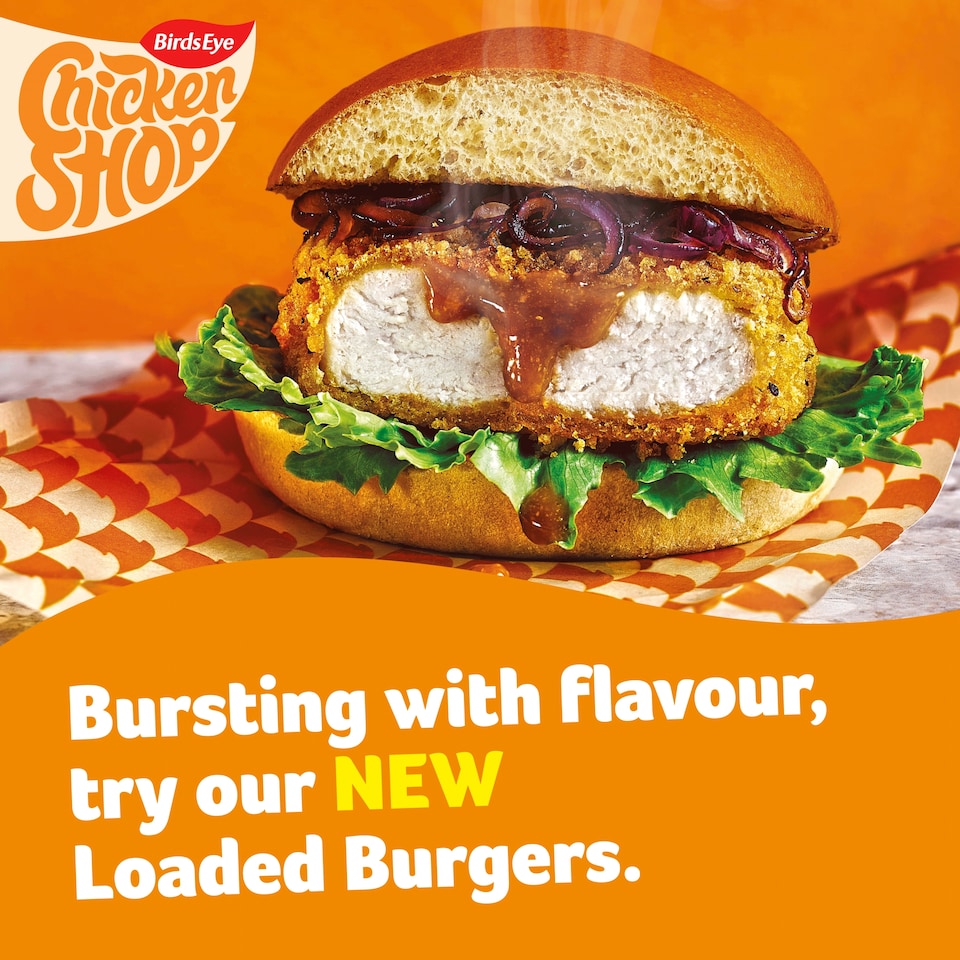 image 1 of Birds Eye Chicken Shop 2 American Style Gravy Loaded Burgers 250g