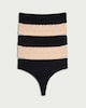 image 1 of F&F 5-Pack Cotton Rich Lace Trim Thongs in Multi