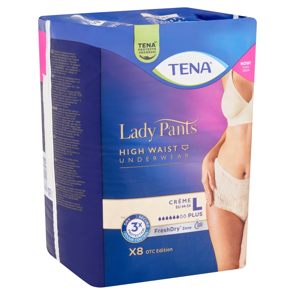 image 1 of Tena Lady Pants Crème Incontinence Underwear High Waist L 8 pcs