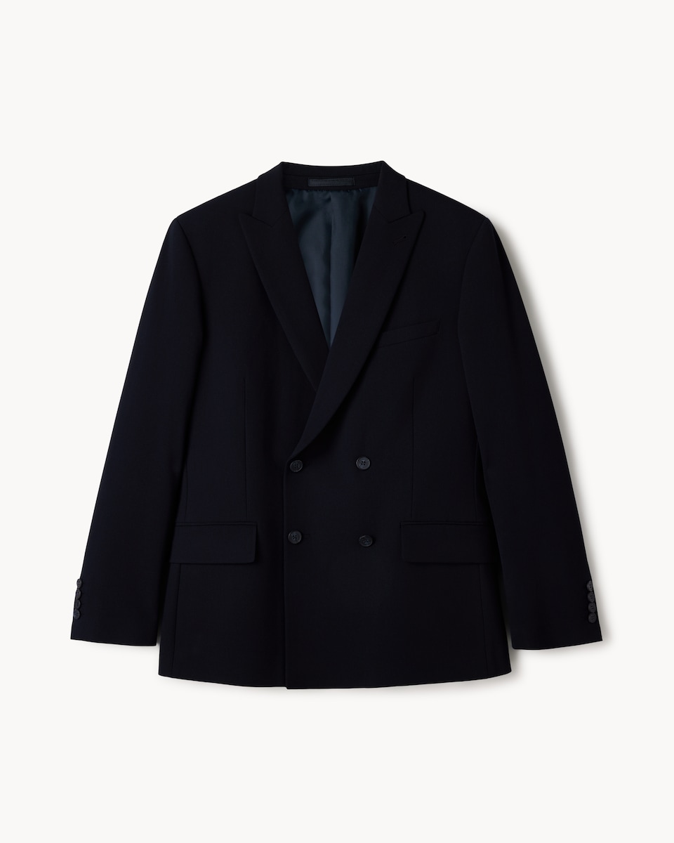 F&F Tailored Fit Double Breasted Formal Suit Jacket in Navy