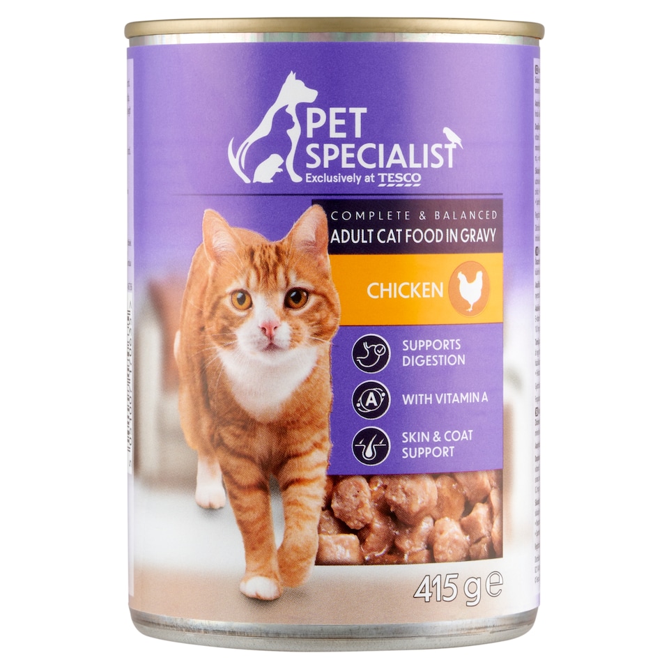 Pet Specialist teljes értékű állateledel felnőtt macskák számára, falatkák csirkével szószban 415 g