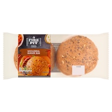 Tesco Fire Pit Wholemeal Burger Bun 280g