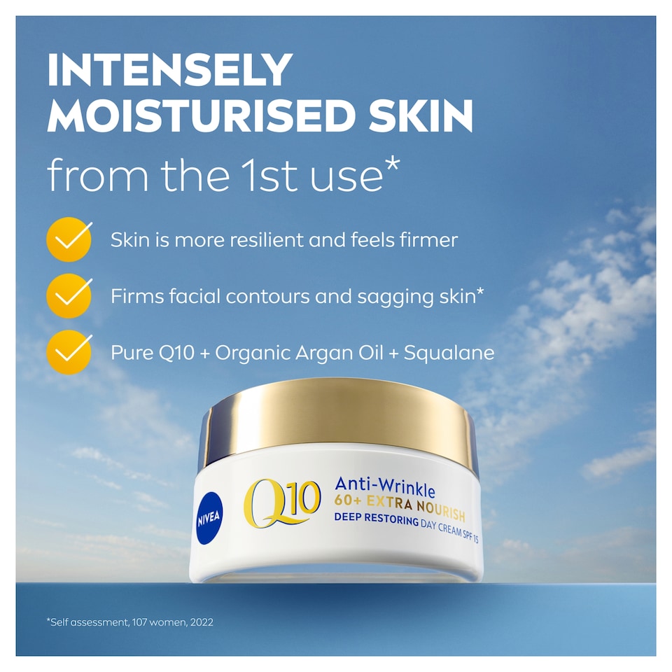 image 1 of NIVEA Q10 Anti-Wrinkle Day Cream Moisturiser 60+ Skin 50ml 