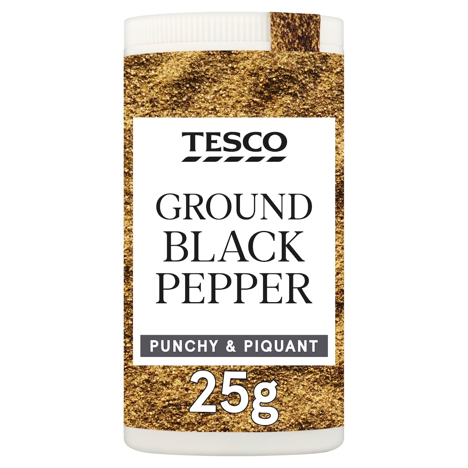 Tesco Ground Black Pepper 25G