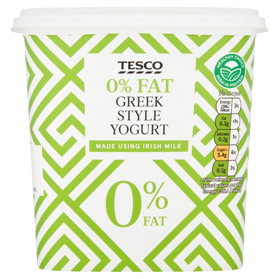 Tesco O% Fat Greek Style Yoghurt 1Kg
