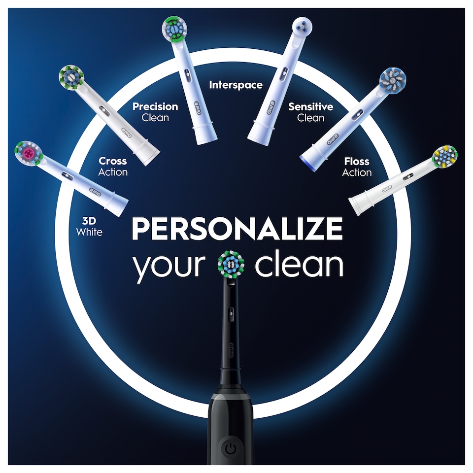 image 1 of Oral-B Pro 3 Black Cross Action Electric Toothbrush