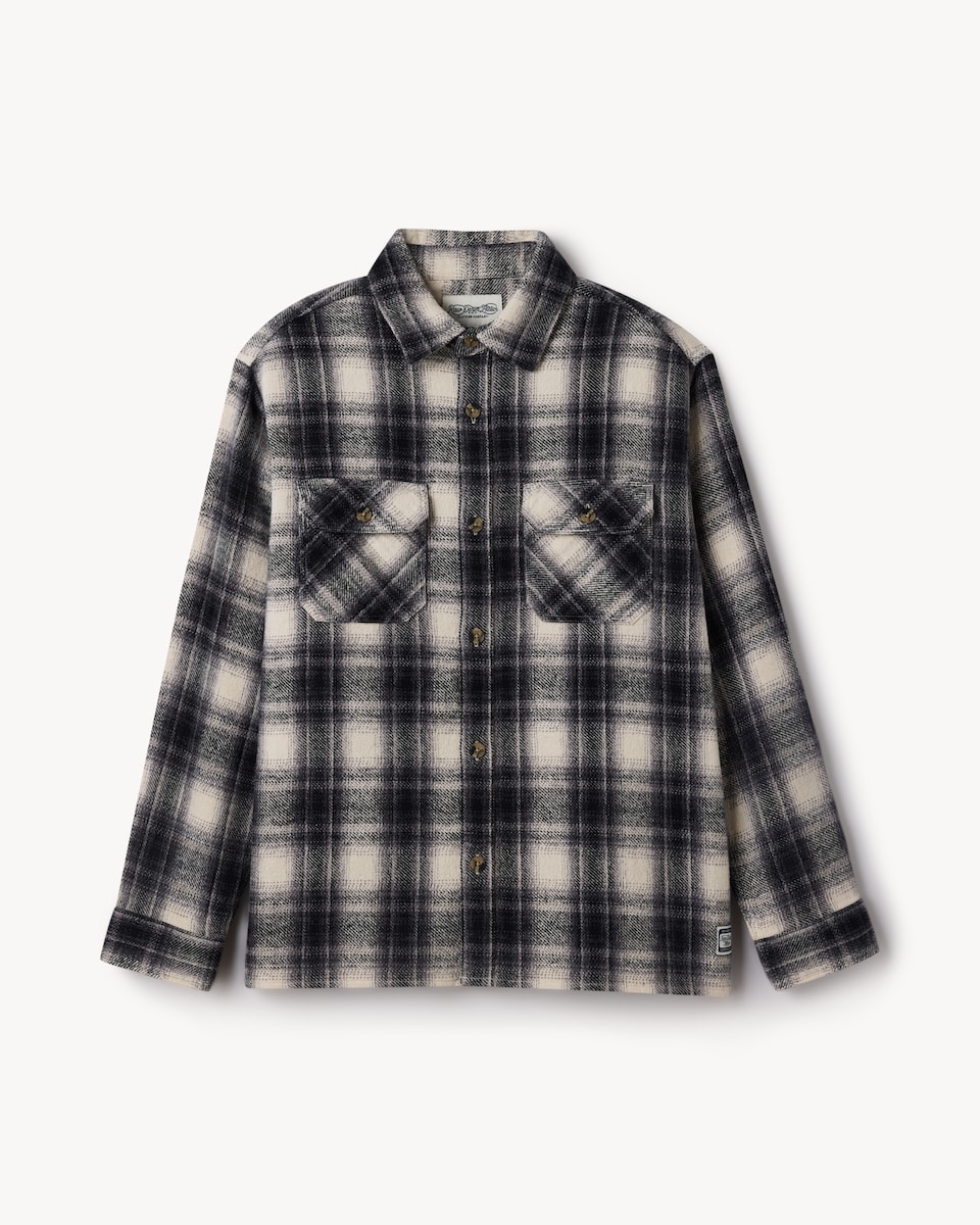 image 1 of RDA Pure Cotton Checked Shirt in Cream