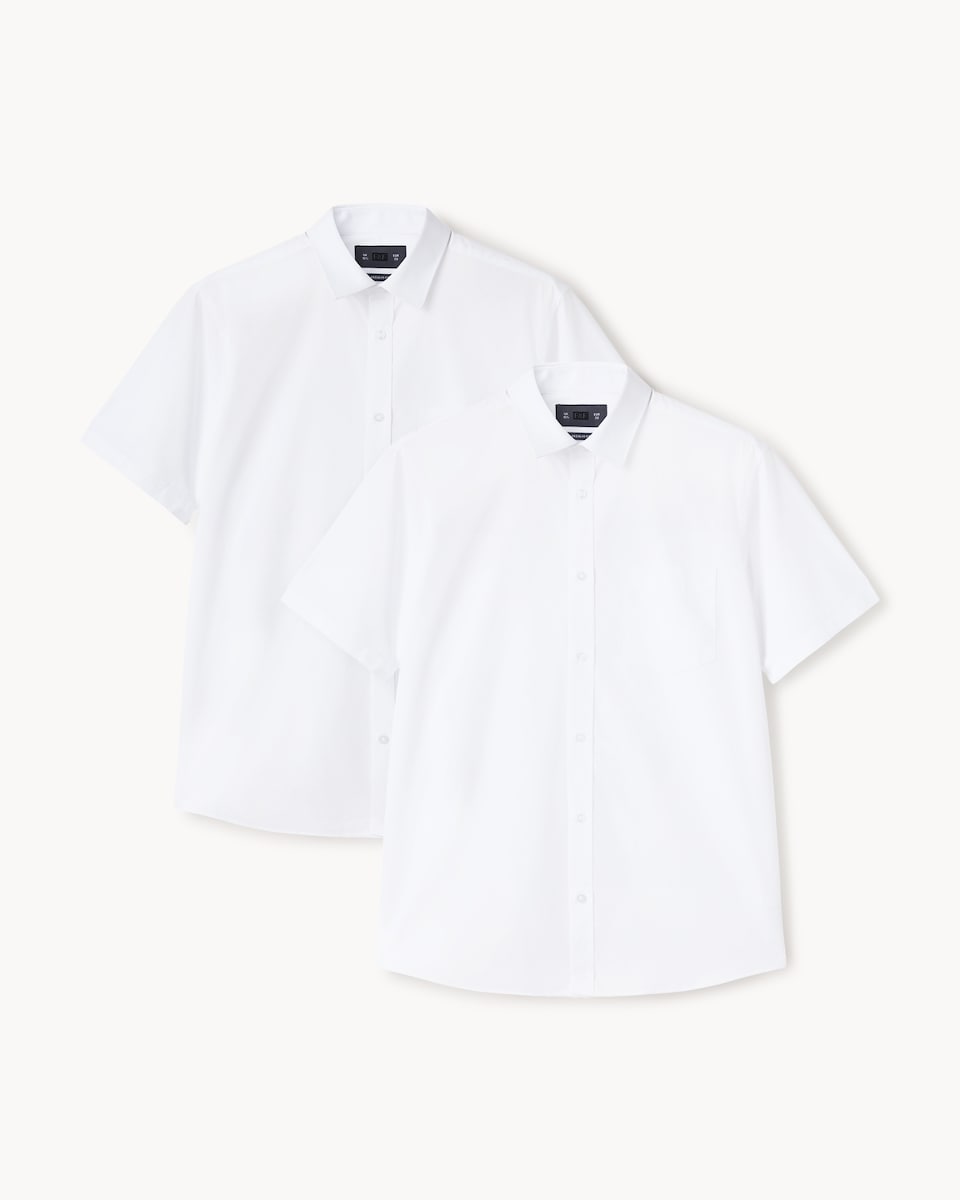 image 1 of F&F 2-Pack Short Sleeved Regular Fit Shirts in White