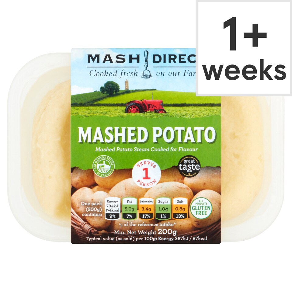 Mash Direct Mashed Potato For One 200G Tesco Groceries