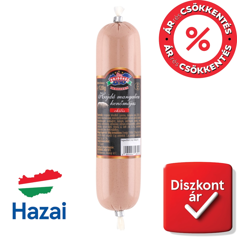 Hajdúhús Hajdú chilis mangalica kenőmájas 120 g