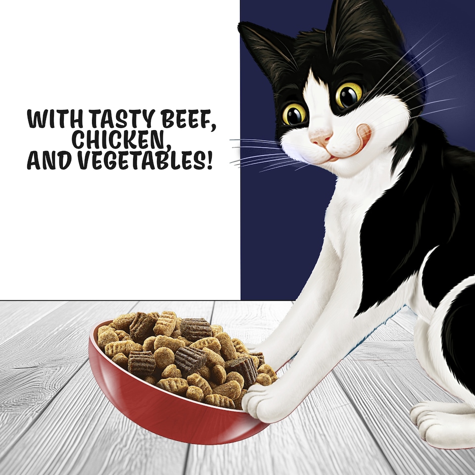 image 1 of Felix Dry Doubly Delicious Beef, Chicken & Vegetables Cat Food 750g