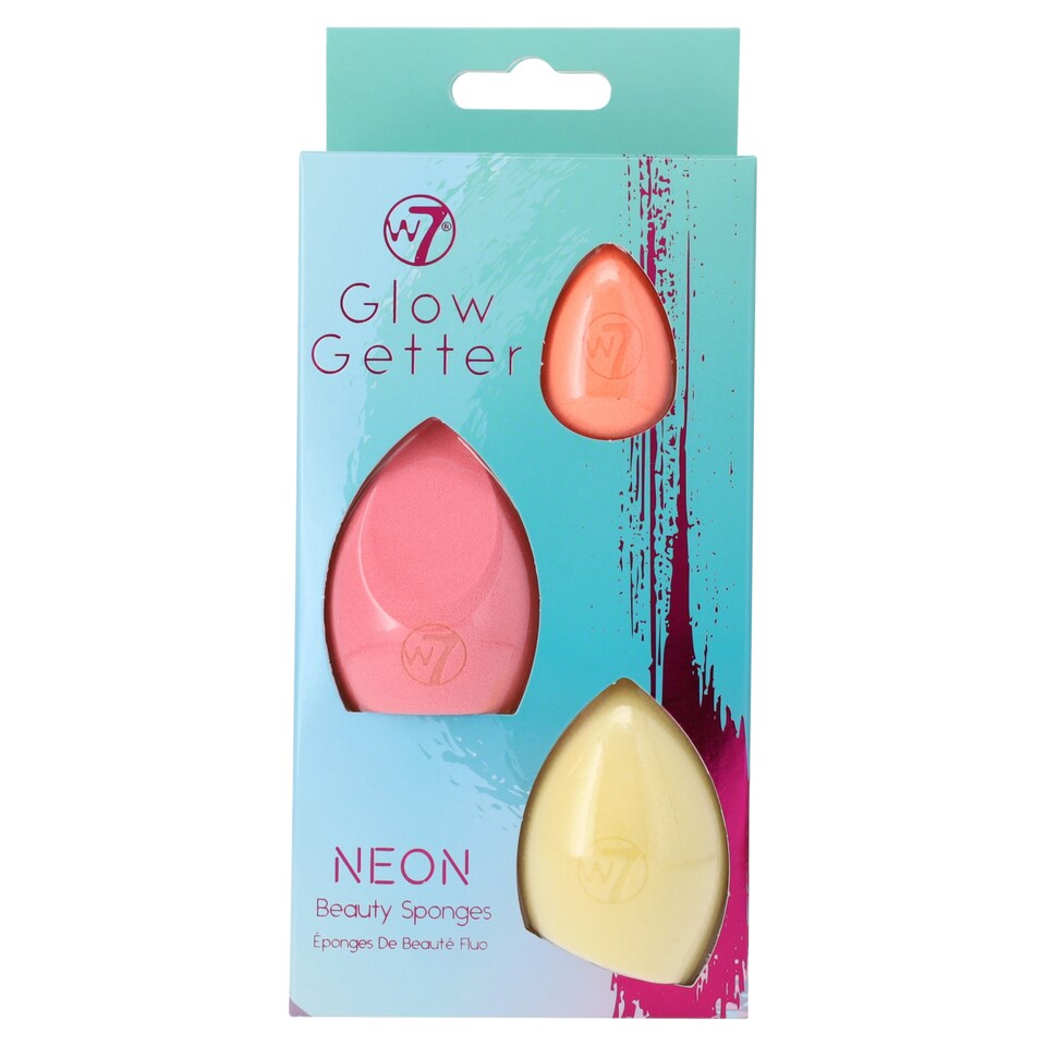 W7 Glow Getter Latex Free Neon Beauty Sponges 3 Pack