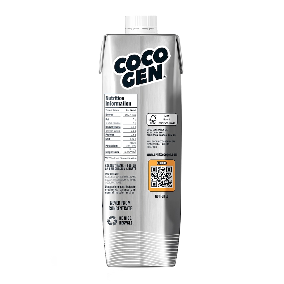 image 1 of CocoGen Coconut Water + Electrolyte 1L