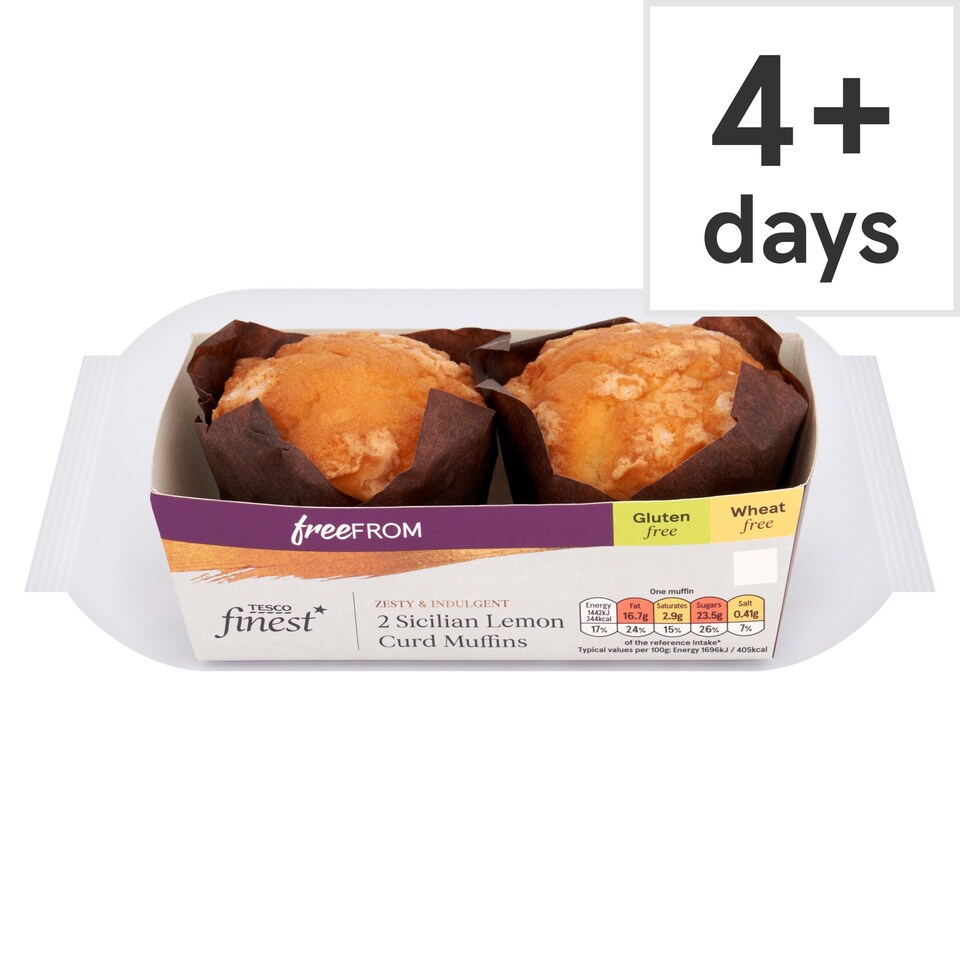 Tesco Finest Free From Sicilian Lemon Curd Muffins 2 Pack