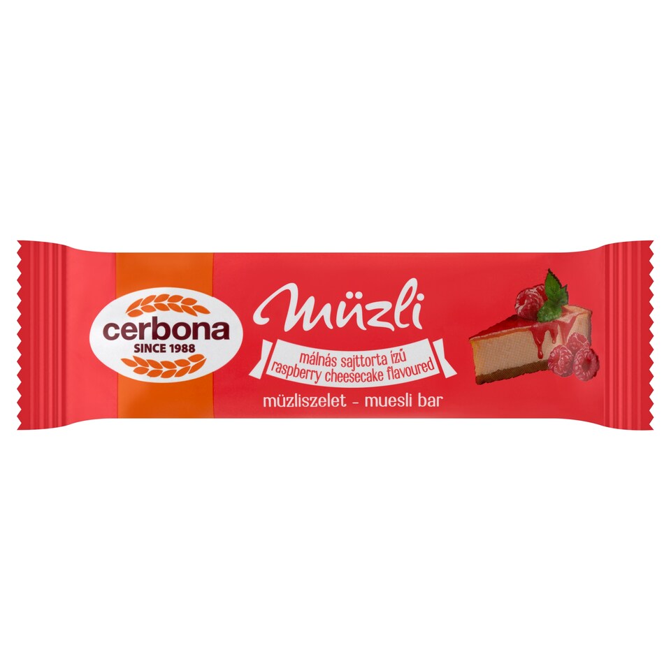 Cerbona málnás sajttorta ízű müzliszelet 20 g 1. kép