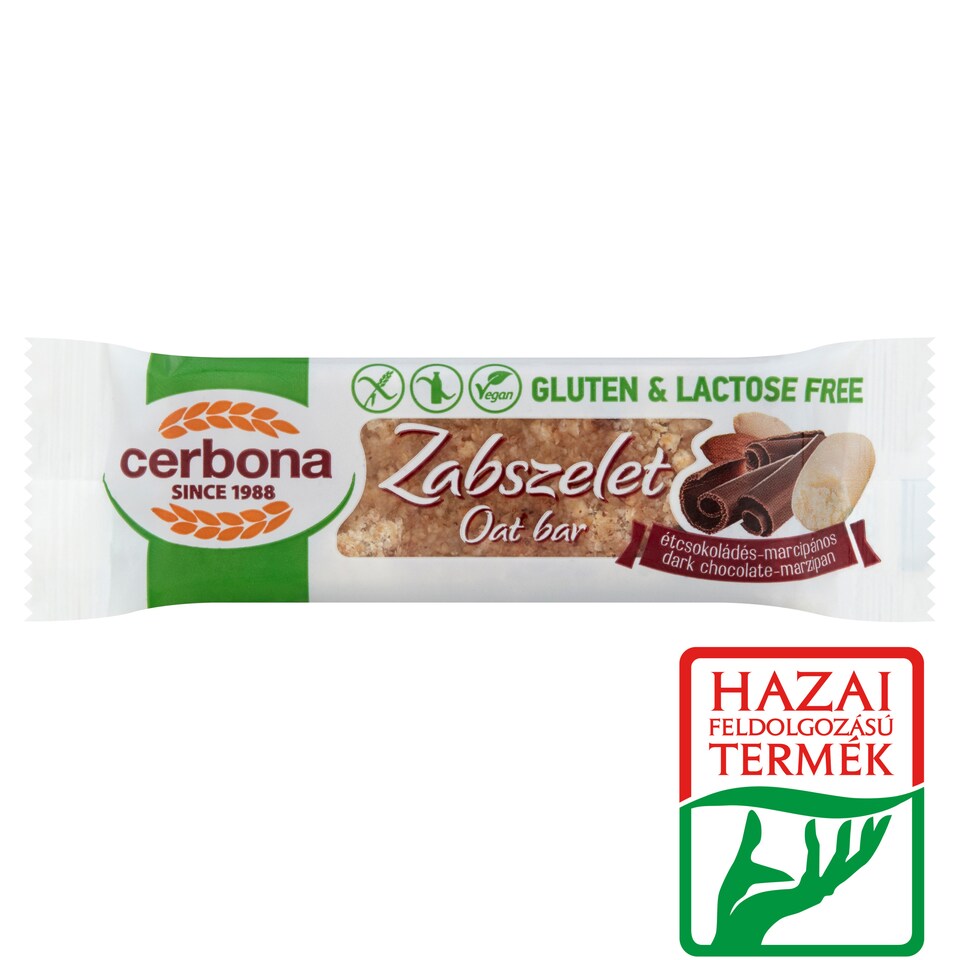 image 1 of Cerbona Gluten & Lactose Free Dark Chocolate-Marzipan Oat Bar 40 g