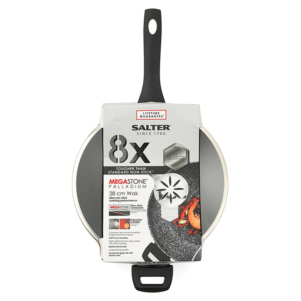 image 1 of Salter Megastone Palladium 28Cm Wok With Lid