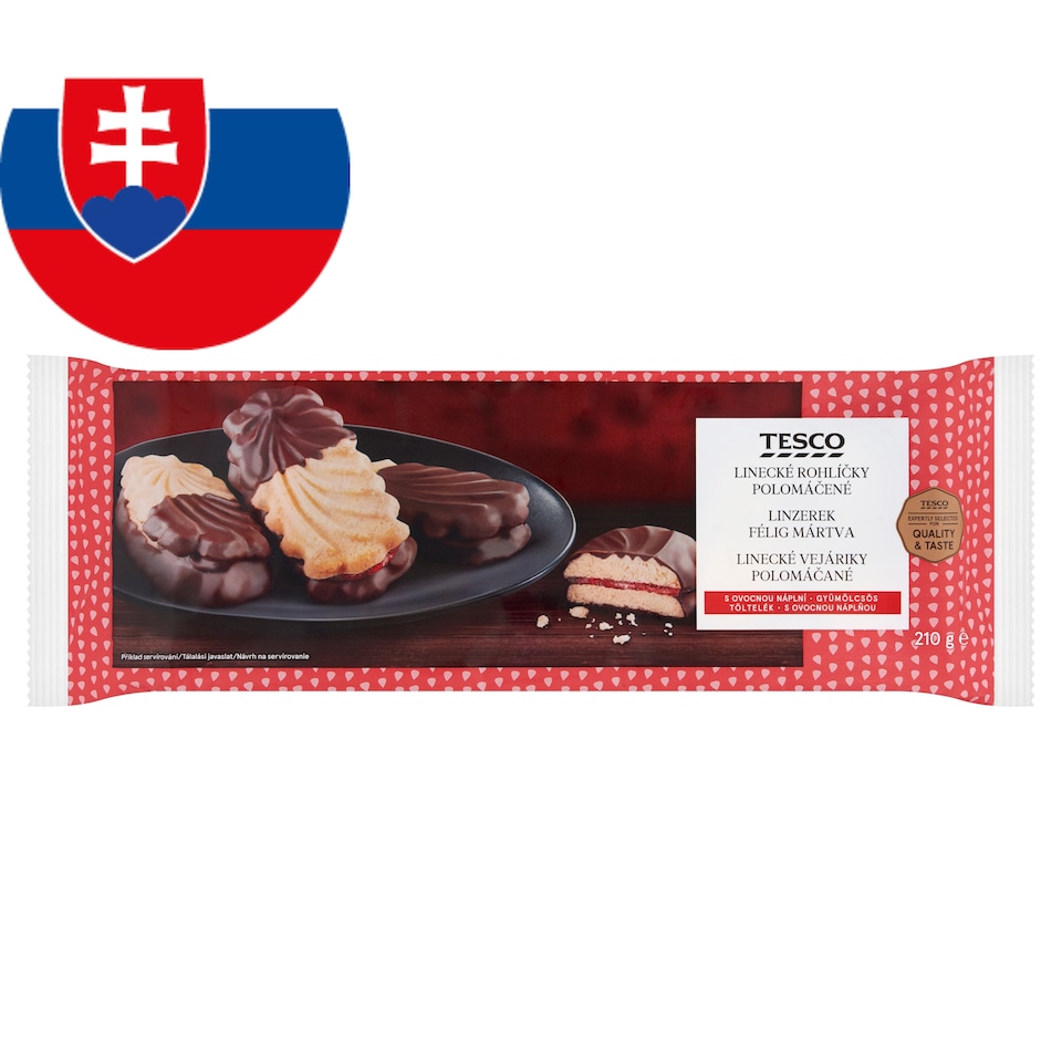 Tesco Linzer Half-Dipped Biscuits 210 g