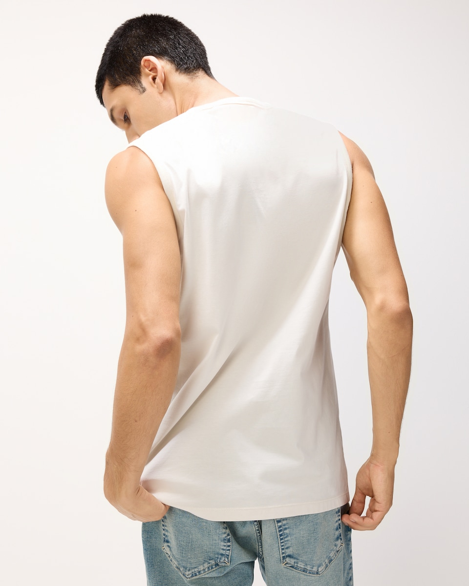 image 1 of Foo Fighters Pure Cotton Vest in Ecru