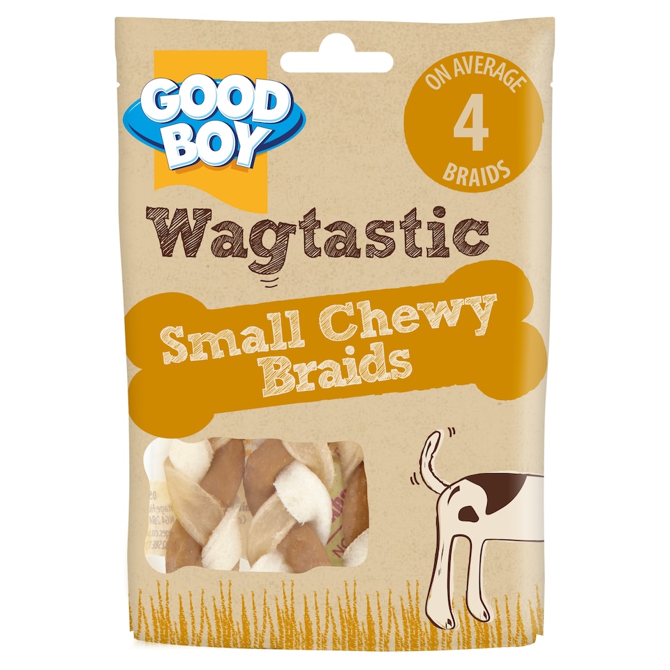 image 1 of Wagtastic Small Chewy Chicken Braids Dog 4 Pack, 55G