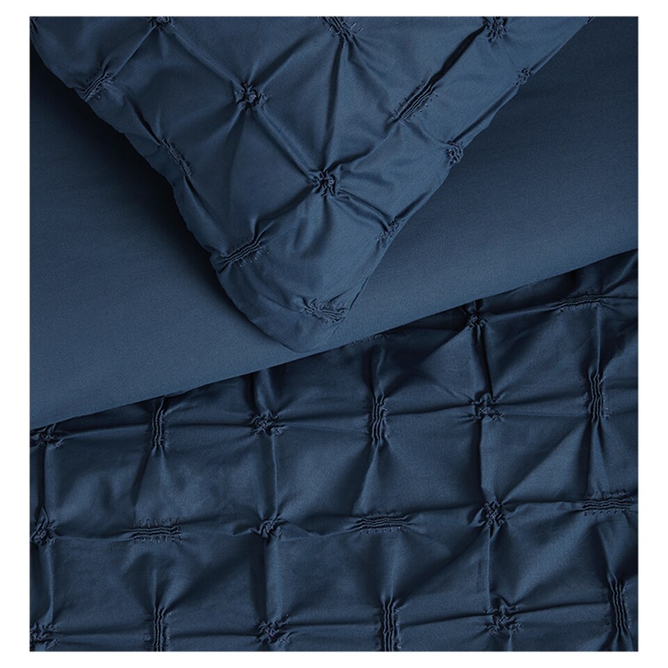 image 1 of F&F Home Bedding Marrakech Navy Pinch Pleat Duvet Set Double
